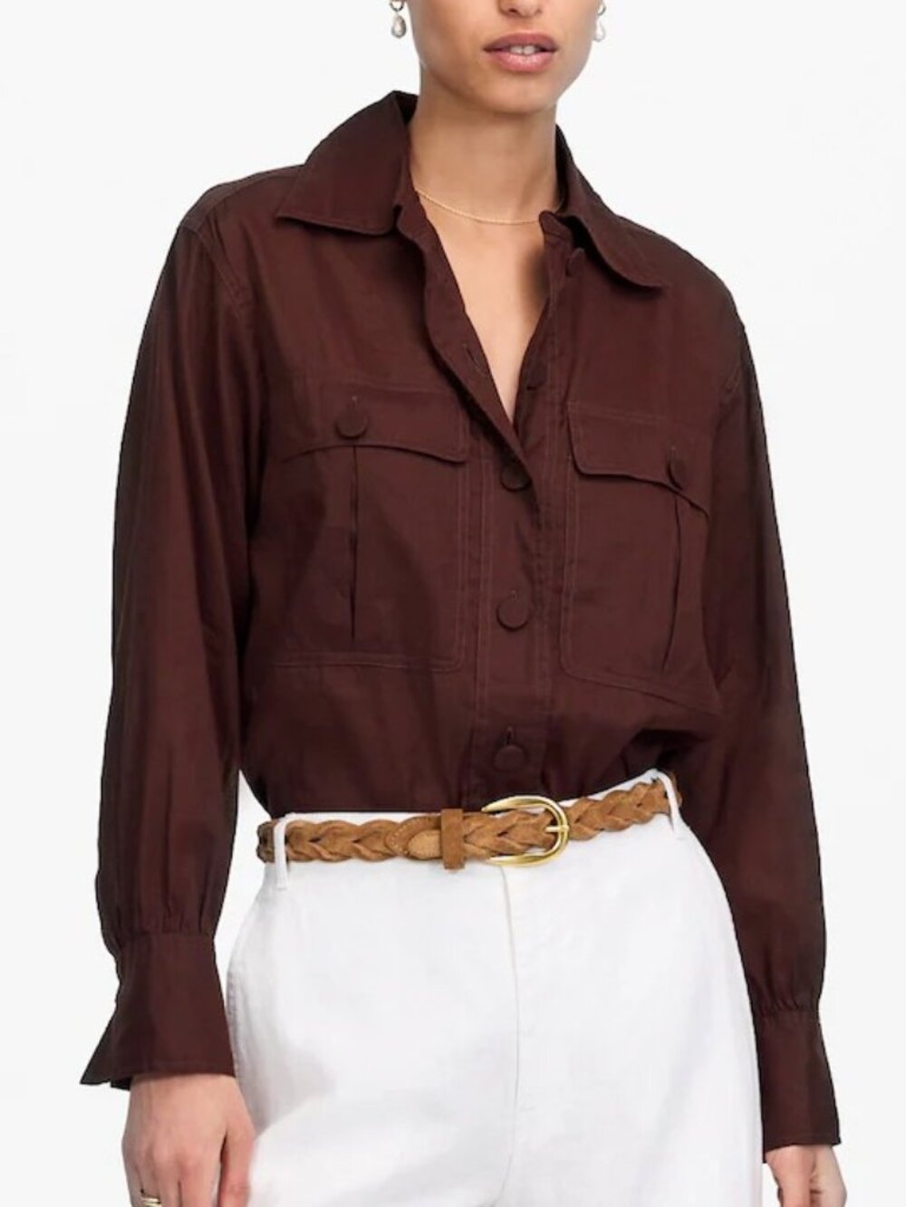 Madewell Utility-Pocket Button-Up Shirt in Chocolate Raisin
